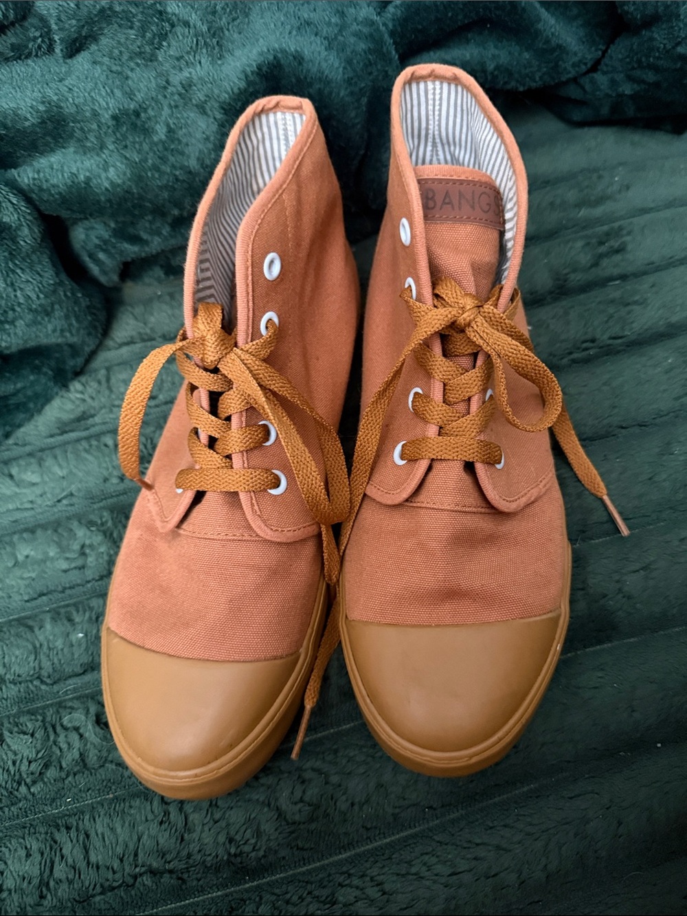 BANGS Rust Canvas High-Top Sneakers
